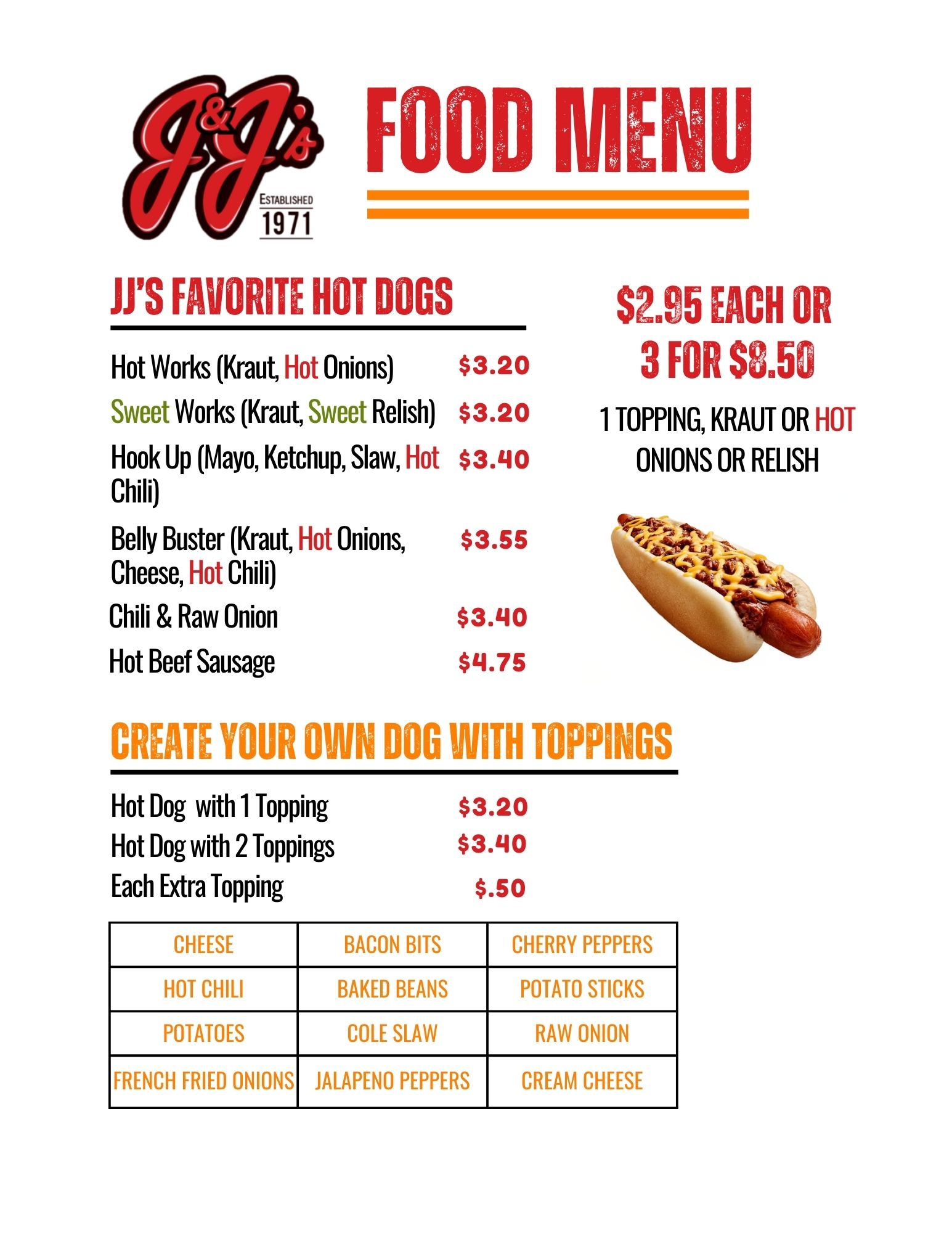 JJS Menu Fairfield   Page 1